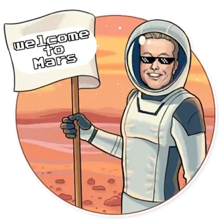 🔥 welcome to Mars elon musk, mars, bienvenue, spacex, mème, drôle telegram sticker