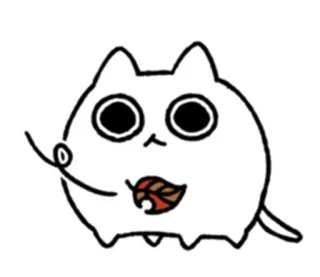 🤢 kat, dier, schattig, cartoon, blad telegram sticker