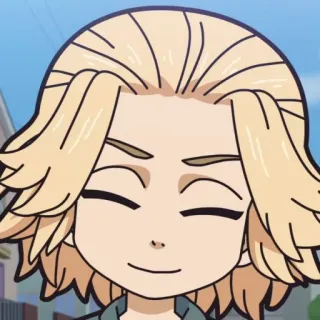 🎐 Mikey Tokyo Revengers Anime, Mangá, Chibi, Personagem, Sorrindo, Amigável whatsapp sticker