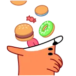 😋 comida, dona, hamburguesa, caramelos, macaron telegram sticker