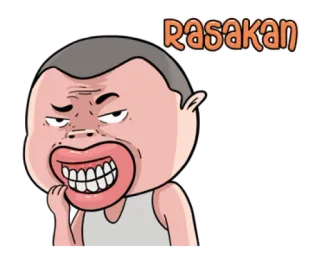 🤭 Rasakan dibujo animado, cara, expresión, divertido, Indonesia whatsapp sticker