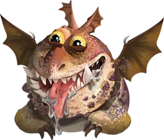 🤤 dragón, dibujos animados, lindo, babeando, fantasía telegram sticker