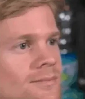 😳 Meme, skeptisch, Seitenblick, lustig, weißer Mann blinzelt telegram sticker