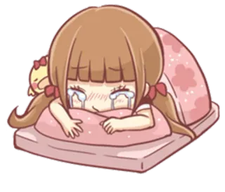 😭 울음, 슬픔, 눈물, 소녀, 애니메이션, 만화 telegram sticker