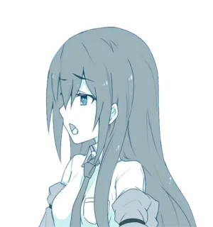 😯 Аниме девушка, Милый, Стикер, Мультфильм, Манга, Персонаж, Выражение telegram sticker