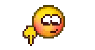 ☺️ Emoji, Duim omlaag, Gepixeld, Retro telegram sticker