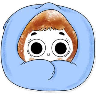🌚 dessin animé, mignon, fille, sweat à capuche, dessin telegram sticker