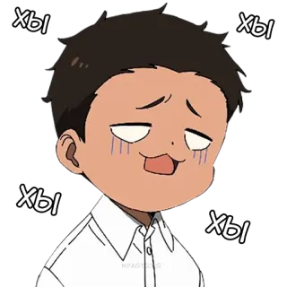 🤡 хы อนิเมะ, จิบิ, น่ารัก, เด็กผู้ชาย, สีหน้า telegram sticker