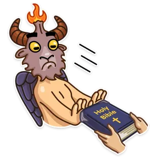 🚫 Holy Bible sticker, demon, bible, religious telegram sticker