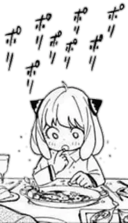 🍽 Anya Forger Spy x Family ポリポリ anime, manga, spy x family, anya forger, comiendo, lindo, japonés whatsapp sticker