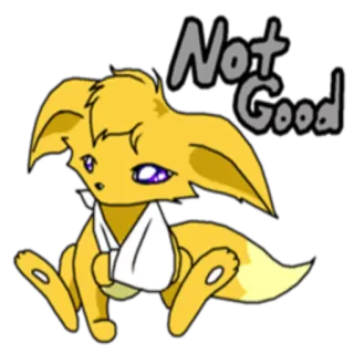 🤕 Not Good animal, renard, dessin animé, blessé, triste telegram sticker