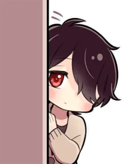 👀 Anime, Mangá, Fofo, Chibi, Personagem, Espiando, Kawaii telegram sticker