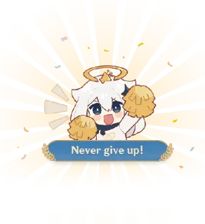 🥳 Paimon Genshin Impact Never give up! genshin impact, paimon, non mollare mai, incoraggiamento, carino, gioco telegram sticker