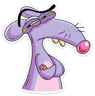 🤔 souris, dessin animé, lunettes, animal, mignon telegram sticker