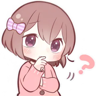 🤨 애니메이션, 여자, 귀여운, 질문, 생각 telegram sticker