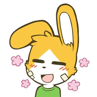 🌸 мультфильм, животное, кролик, зайчик, милый, счастливый, наклейка whatsapp sticker