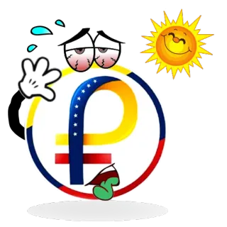 😓 Desenho animado, Triste, Sol, Política, Bandeira, Venezuela telegram sticker