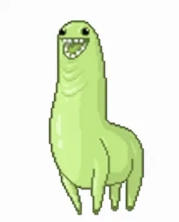 💃 Cartoon, Grün, Kreatur, Pixel, Kunst telegram sticker