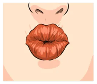 💋 亲吻, 嘴唇, 脸, 化妆, 卡通 whatsapp sticker