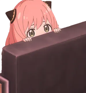 👀 Anya Forger Spy × Family Anime, Ragazza, Carina, Sbirciare, Capelli rosa, Spy Family whatsapp sticker