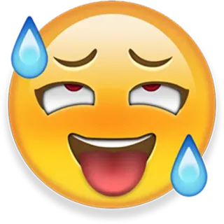 🤪 Emoji, Nafsu, Keringat, Ekspresi, Kuning, Wajah, Lidah telegram sticker
