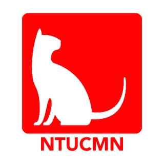 💪 NTUCMN gato, rojo, blanco, logo, animal, mascota telegram sticker