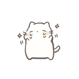💌 猫, 卡哇伊, 可爱, 贴纸, 白色, 卡通, 动物 telegram sticker