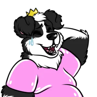 😅 Panda, Corona, Peloso, Cartone animato, Personaggio whatsapp sticker