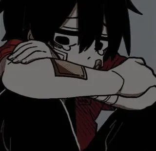🖤 Anime, Traurig, Weinend, Emo, Charakter, Manga whatsapp sticker