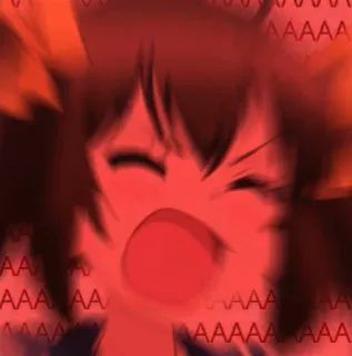 😱 AAAA Аниме, Выражение, Крик, Красный, Злой, Мультфильм telegram sticker