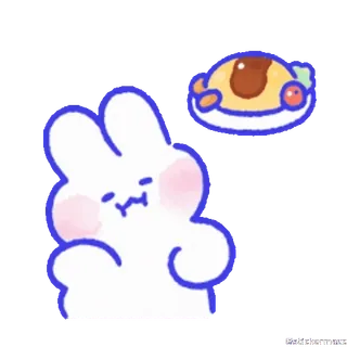 🥰 carino, coniglio, cibo, dolce, kawaii telegram sticker