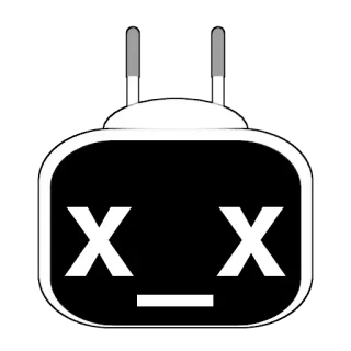 😵 robot, cartone animato, adesivo, morte, occhi strabici telegram sticker