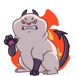 😡 mèo, ác quỷ, tức giận, hoạt hình, sừng, đuôi whatsapp sticker