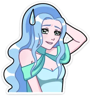 😅 стикер, мультфильм, женщина, аниме, девушка, иллюстрация, портрет telegram sticker