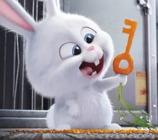 😁 Snowball The Secret Life of Pets lapin, lapinou, dessin animé, mignon, animal de compagnie, animal, Boule de neige telegram sticker