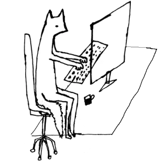 🤖 cat, computer, working, office, drawing, anthropomorphic telegram sticker