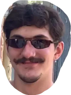 😎 retrato, homem, óculos de sol, foto de rosto, brinco, bigode telegram sticker