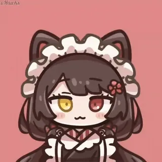 🐱 Anime, Fille, Servante, Mignon, Dessin animé, Kawaii whatsapp sticker