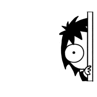😶 peek, shy, cute, anime, cartoon telegram sticker