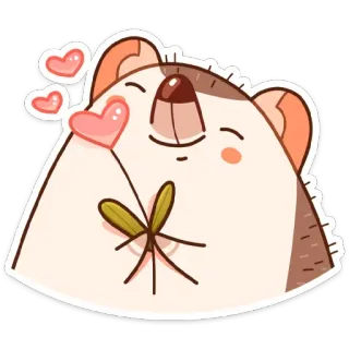 ❤️ น่ารัก, สัตว์, เม่น, การ์ตูน, หัวใจ, ความรัก, คาวาอิ telegram sticker