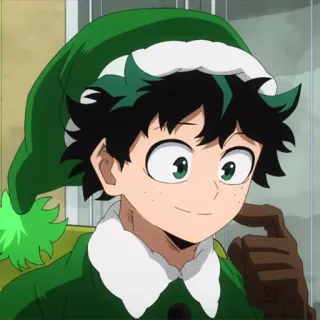 🥦 Izuku Midoriya My Hero Academia anime, my hero academia, izuku midoriya, deku, christmas, elf telegram sticker