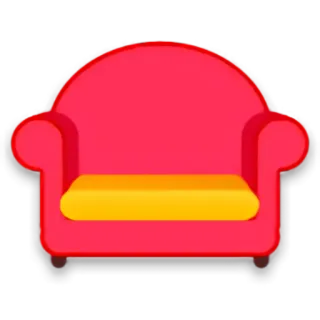 🛋 kanapa, meble, siedzenie, dom, salon, czerwony, żółty telegram sticker