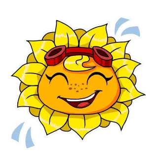 ☺️ flor, girasol, dibujo animado, feliz, pegatina, amarillo, plantas whatsapp sticker