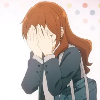 😳 Anime, Menina, Triste, Uniforme escolar, Chorando, Emocional whatsapp sticker