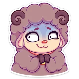 😊 pecora, cartone animato, adesivo, carino, animale telegram sticker