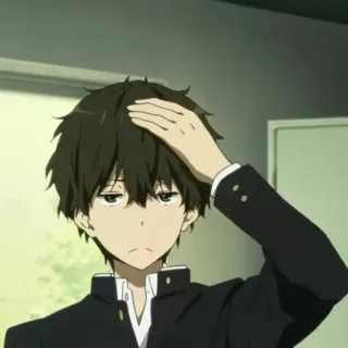 💞 Houtarou Oreki Hyouka Anime, Hyouka, Houtarou Oreki, Personaggio, Maschio, Uniforme scolastica telegram sticker