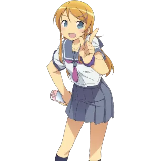 ☝ anime, girl, school uniform, cartoon, character, cute telegram sticker