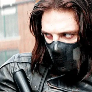 😐 Winter Soldier зимний солдат, marvel, оружие, в маске, экшн, супергерой telegram sticker