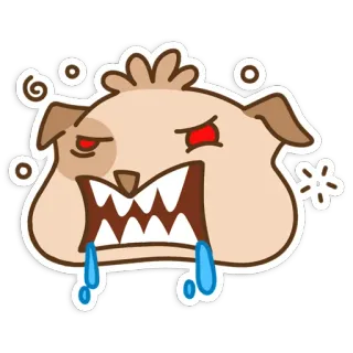 😡 cachorro, bravo, desenho animado, animal, adesivo, emoção, ilustração telegram sticker