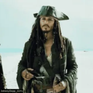 😏 Jack Sparrow Pirates of the Caribbean 海盗, 船长, 加勒比, 电影, 角色, 冒险 whatsapp sticker